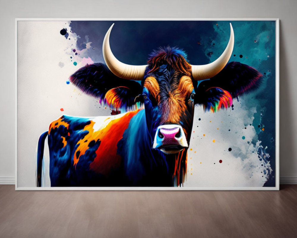 Vibrant Colorful Cow Artwork with Bold Hues