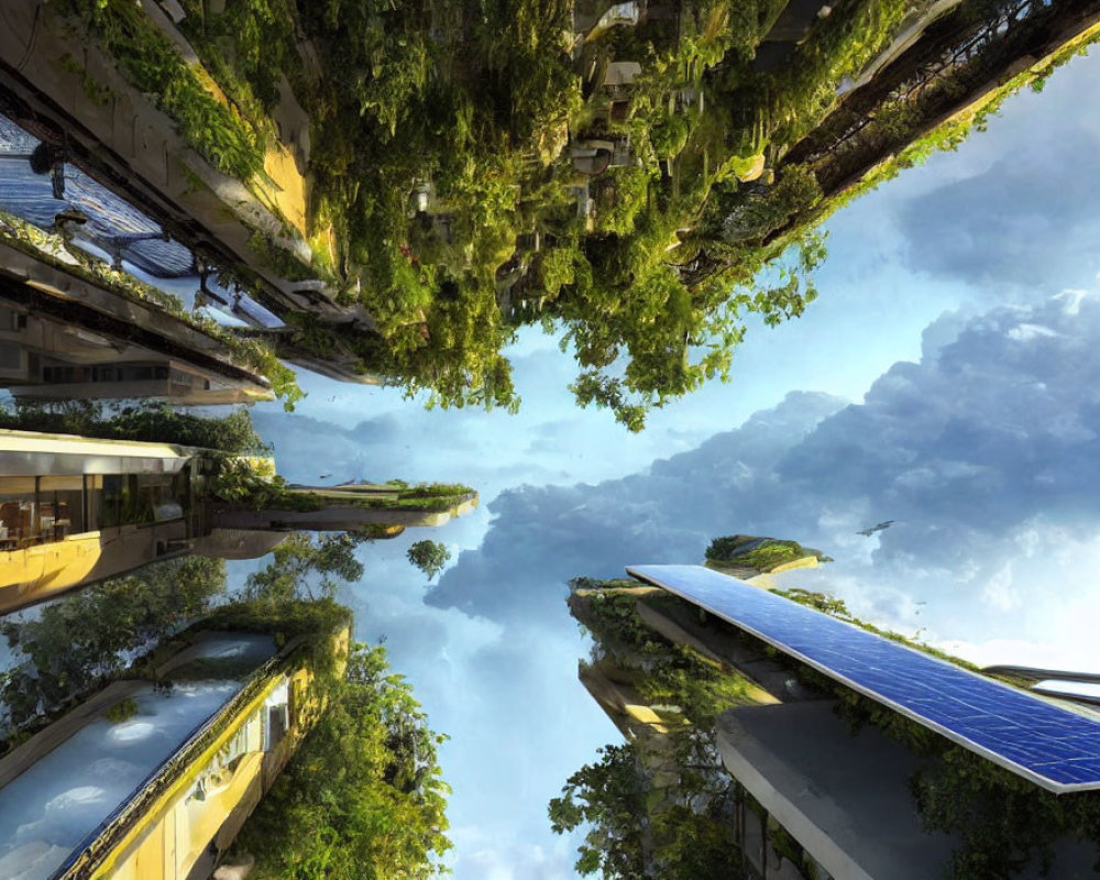 Futuristic Urban Landscape with Green Architecture