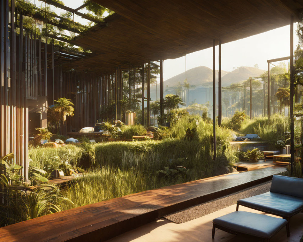 Indoor Space Integrating Nature with Large Windows