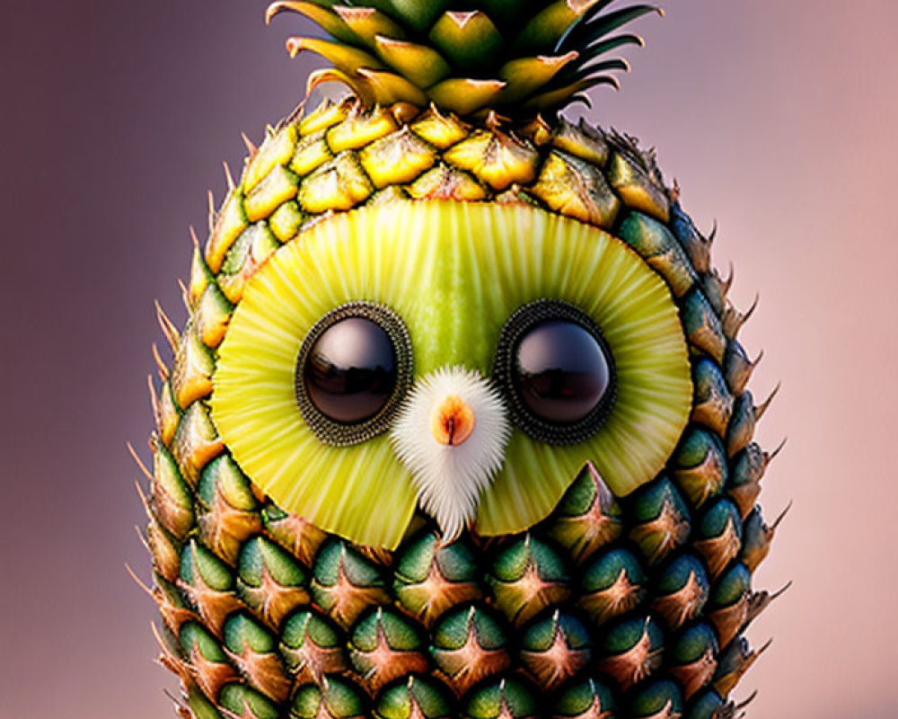 Cartoon-style pineapple illustration with cute face