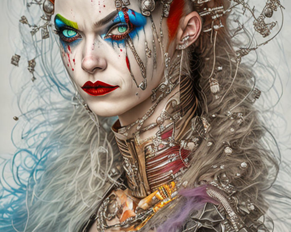 elaborate-fantasy-makeup-and-costume-with-metallic-accessories-deep
