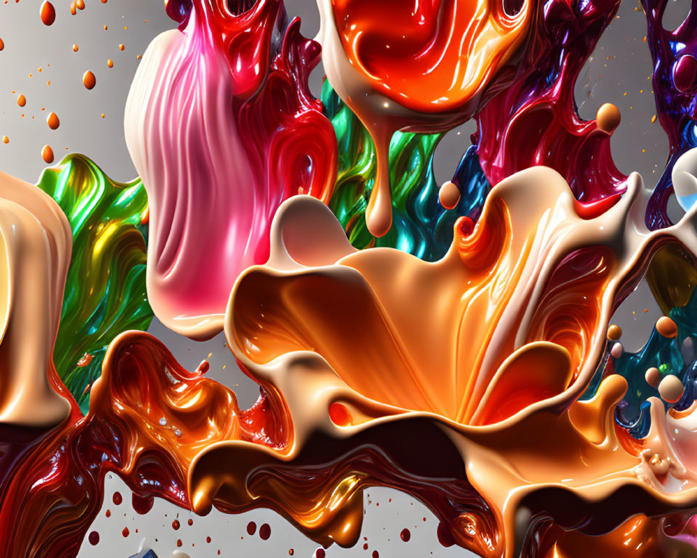 Colorful Liquid Splashes in High-Resolution