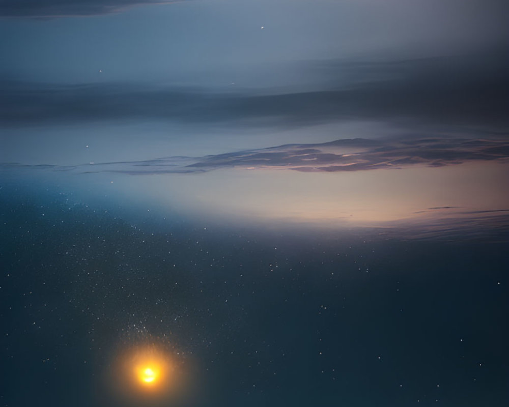 UFOs hover above pyramids under starry night with bright celestial body