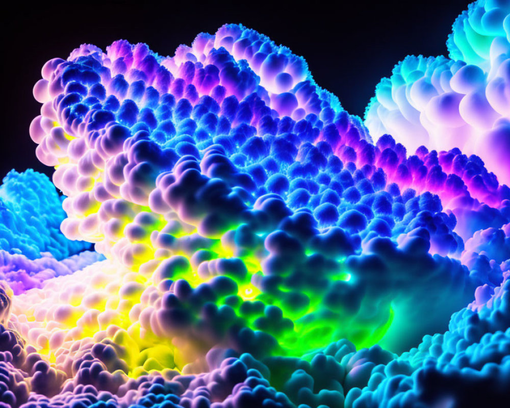 Vibrant Abstract Landscape with Colorful Cloud Structures