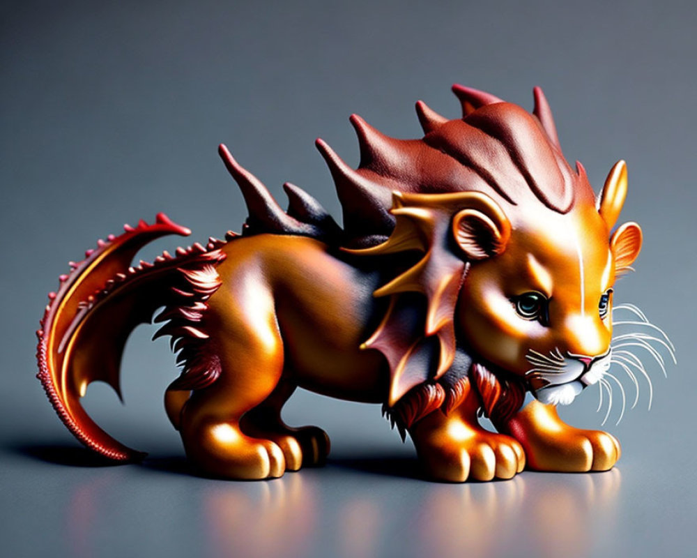 Stylized lion digital illustration with fiery mane and vibrant colors