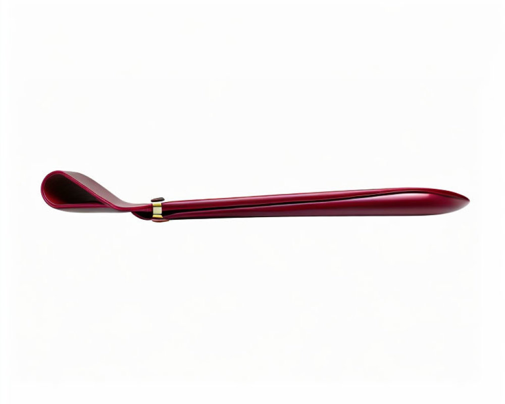 Red-handled Spoon with Golden Accent on White Background