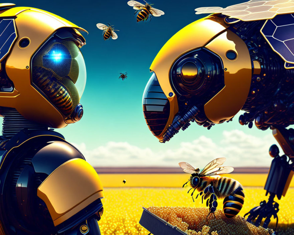 Detailed Mechanics of Robotic Bees Interacting with Natural Bees