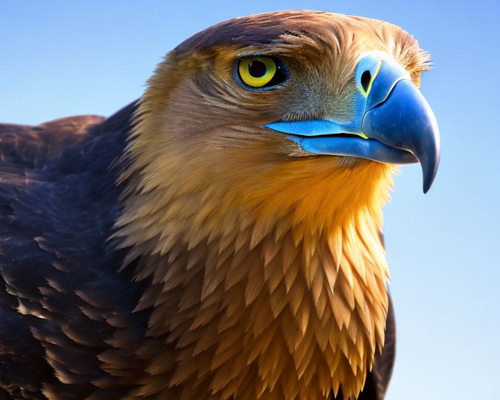 Detailed Close-Up of Golden Eagle with Sharp Beak and Intense Eyes