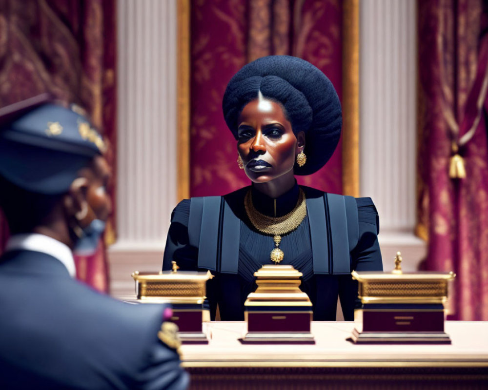 Person with Striking Afro Hairstyle at Formal Event exuding Confidence