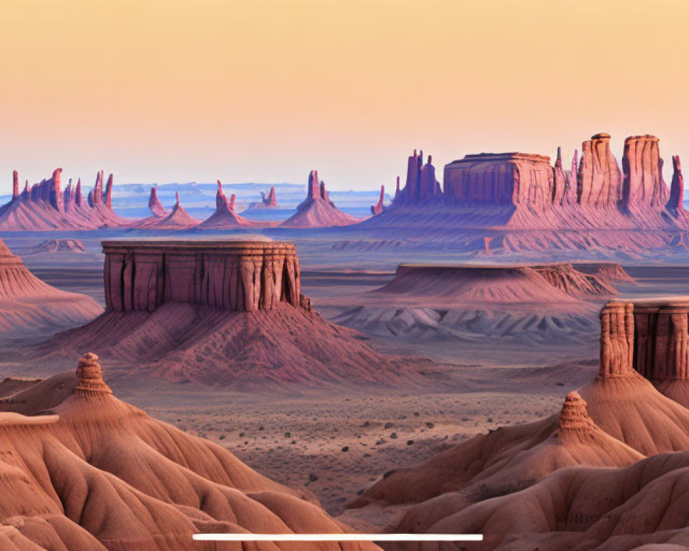 Vibrant Sunset Colors in Monument Valley with Sandstone Buttes
