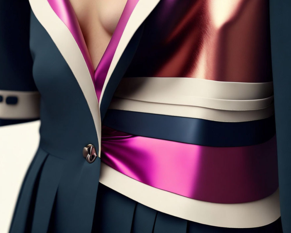 Stylish Woman in Jacket with Pink Satin Lining