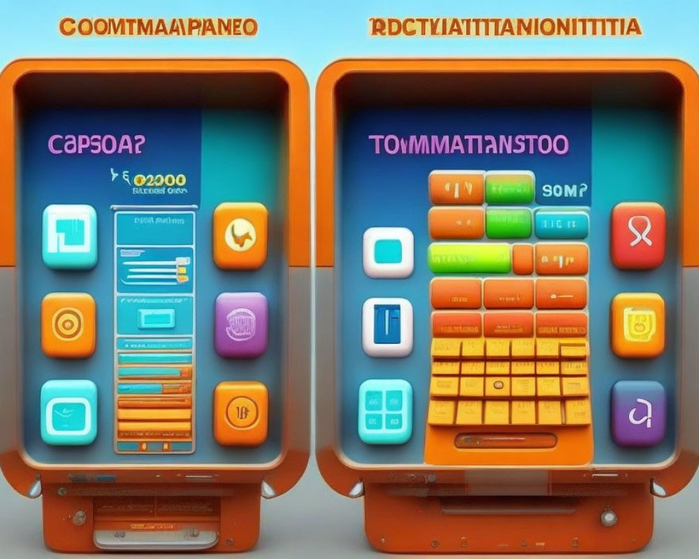 Colorful Cartoon Suitcases Unveil App Icons in Cyrillic Script