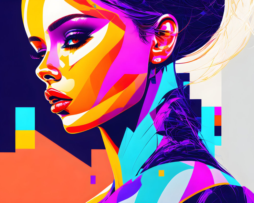 Colorful Abstract Geometric Profile Artwork