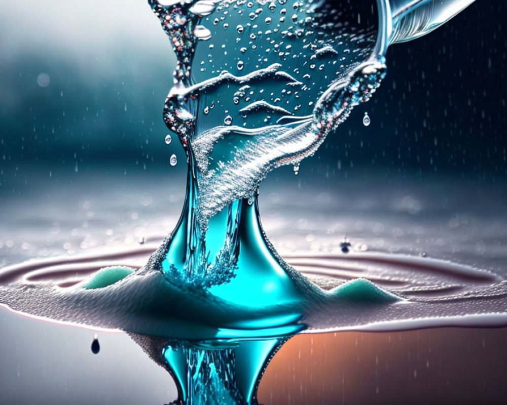 High-speed capture of water droplets and splash with clear fluid and ripple effect