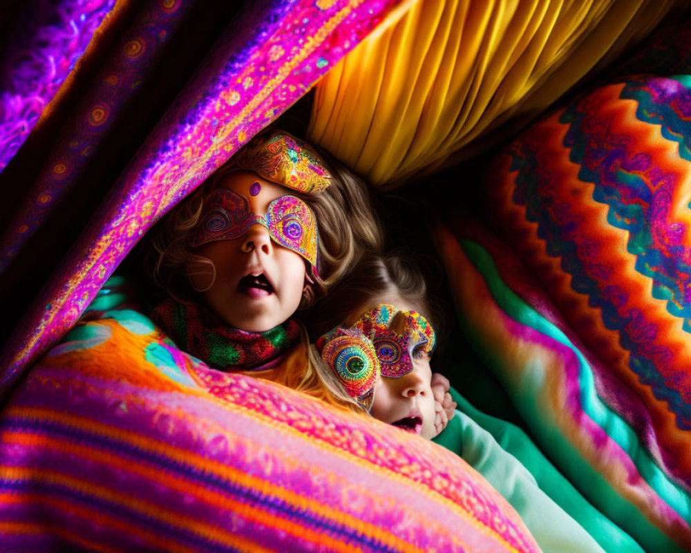 Colorful Eye Masks and Blanket Fort Playtime