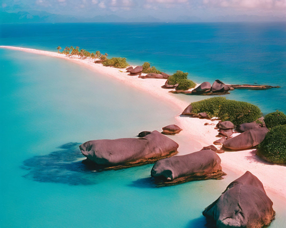 Scenic Tropical Beach with Turquoise Water and White Sand