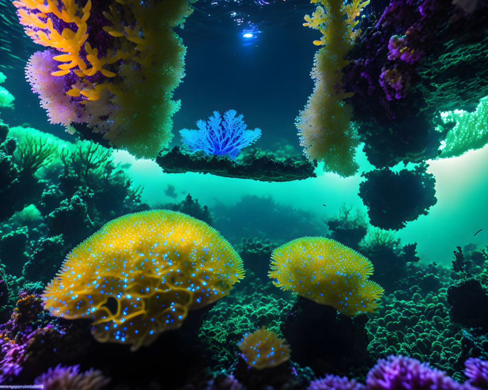 Colorful Underwater Scene with Corals and Anemones