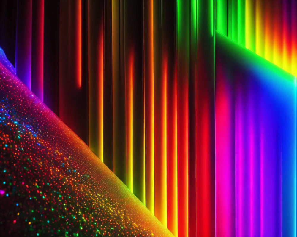Colorful Light Spectrum with Gradient Transition and Glittering Speckles