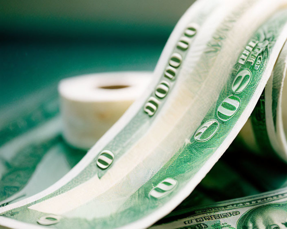 Luxurious Toilet Paper Roll on Money Pile Symbolizes Wealth
