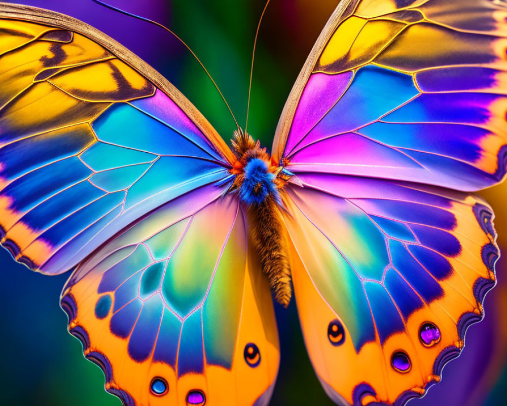 Colorful Butterfly Close-Up with Vibrant Wings
