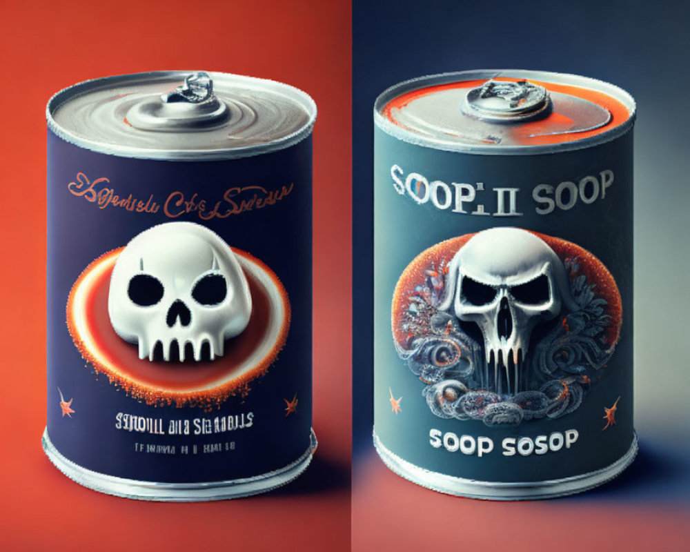 Skull Design Cans: Powdered Creme Soda & Soop II Soop