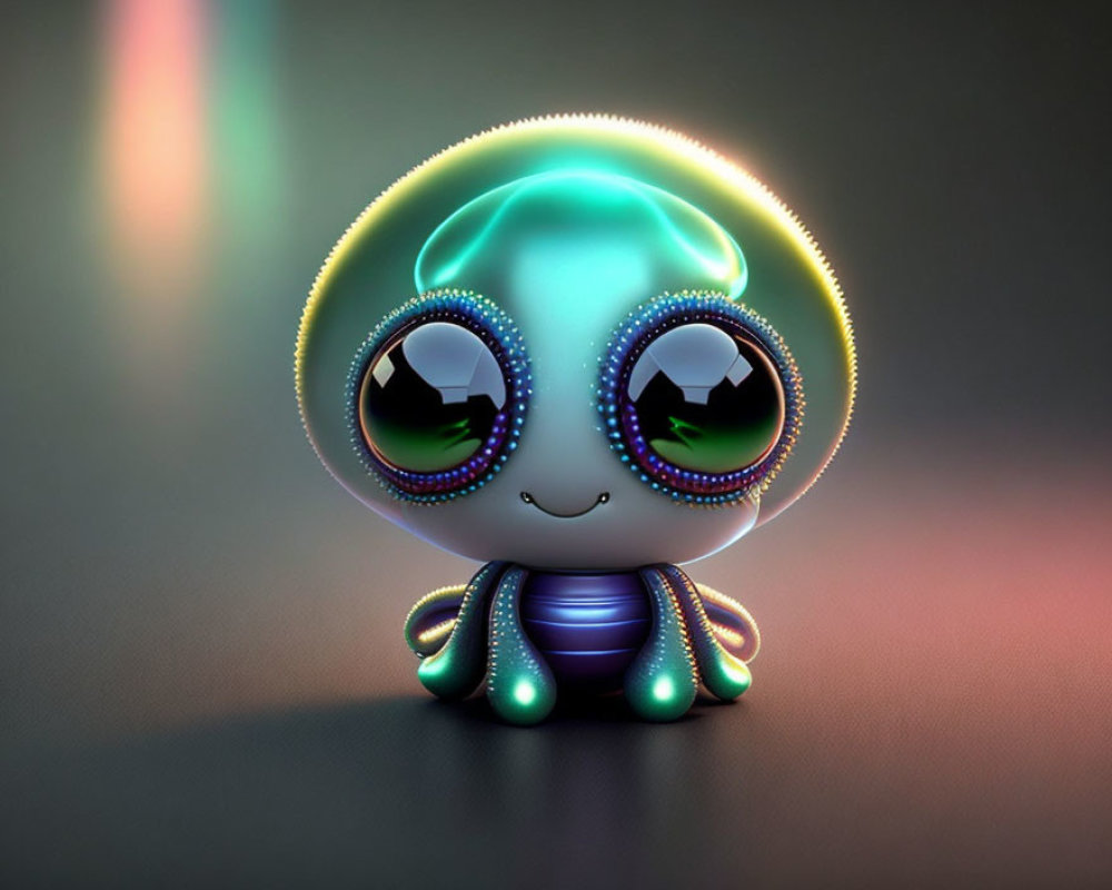 Colorful Stylized Octopus Illustration with Shimmering Eyes