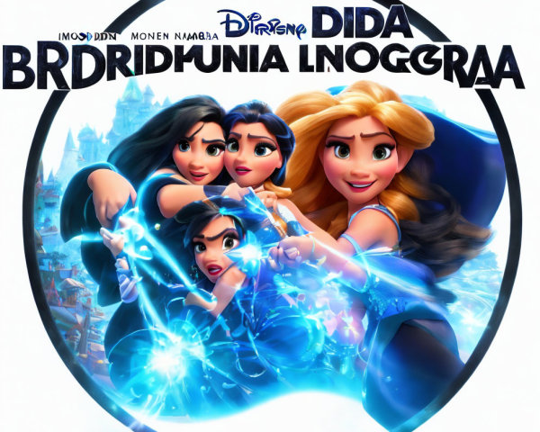 Animated Female Characters with Magical Powers in Dynamic Pose Against Mystical Backdrop