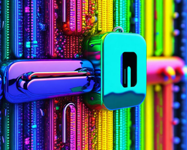 Vibrant metallic padlocks on textured background