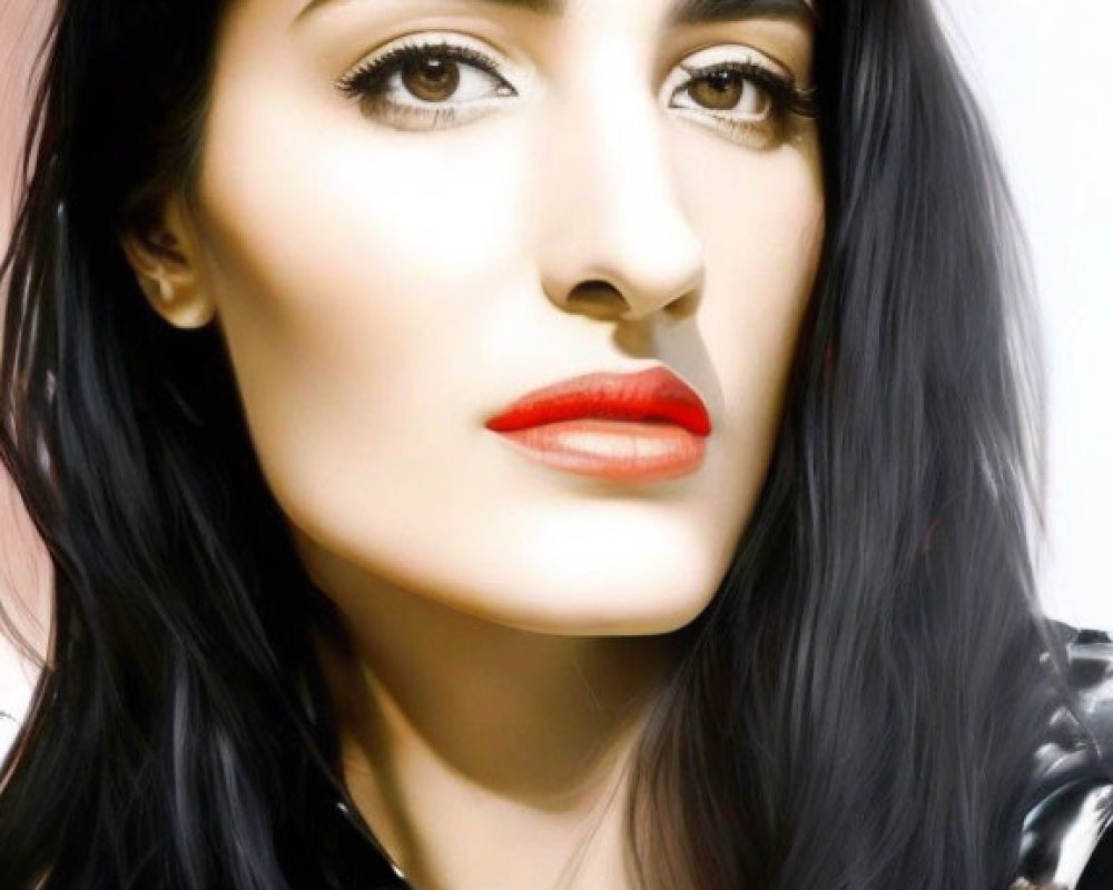 Close-Up Portrait of a Woman with Dramatic Makeup