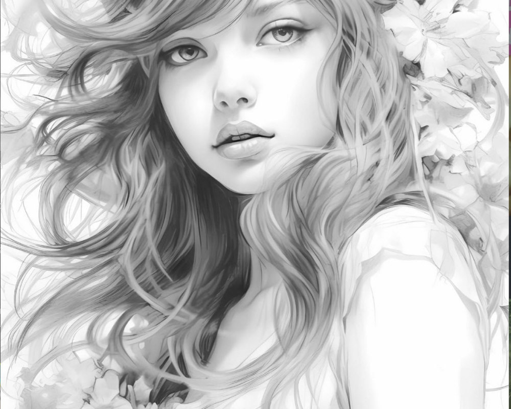 Portrait of a Woman with Flowing Hair and Artistic Background | Deep ...