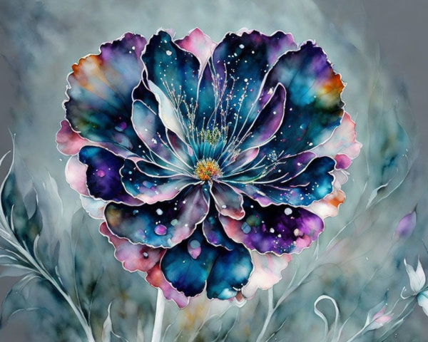 Vibrant Artistic Portrayal of a Large Flower
